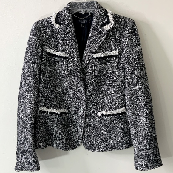 Talbots T Engraved Button Tweed Jacket